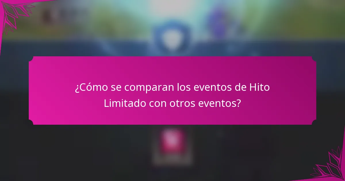 ¿Cómo se comparan los eventos de Hito Limitado con otros eventos?